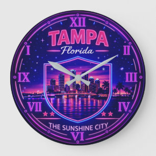 Reloj Redondo Grande Tampa Florida Waterfront Skyline
