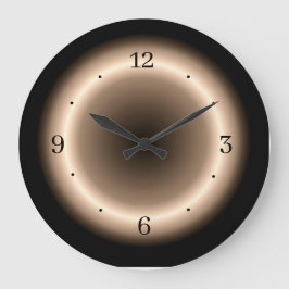 Reloj Redondo Grande Tan con efecto Halo brillante en crema