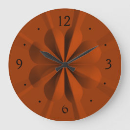 Reloj Redondo Grande Tan Flower Design in Relief>Patterned Wall Clocks