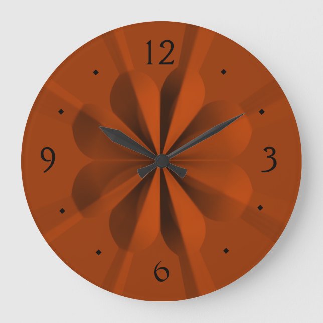 Reloj Redondo Grande Tan Flower Design in Relief>Patterned Wall Clocks (Anverso)