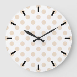 Reloj Redondo Grande Tan polka puntos