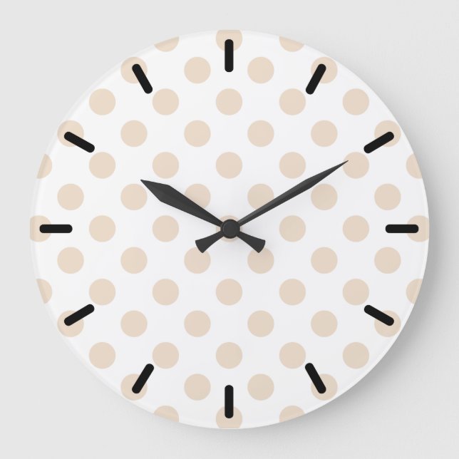 Reloj Redondo Grande Tan polka puntos (Anverso)