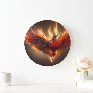Reloj Redondo Grande Tarjeta de apoyo a Phoenix Rising que inspira fuer