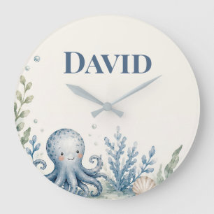 Reloj Redondo Grande Tarjeta de felicitación de cumpleaños náutica pers