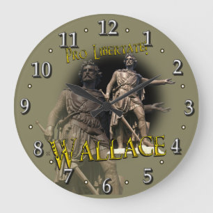 Reloj Redondo Grande Tartán escocés de Wallace del clan