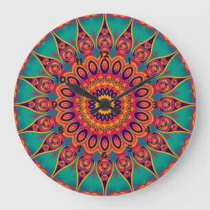 Reloj Redondo Grande Tattoo Kaleidoscope Fractal