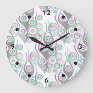 Reloj Redondo Grande Tattoo llamas y círculos patrón + tu trasero.