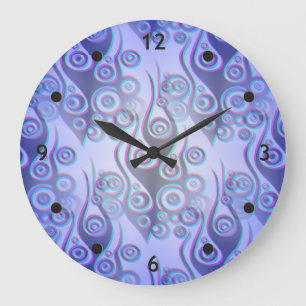 Reloj Redondo Grande Tattoo llamas y círculos patrón + tu trasero.