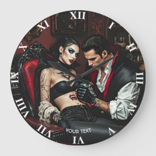Reloj Redondo Grande Tatuaje de hombre Chica lindo