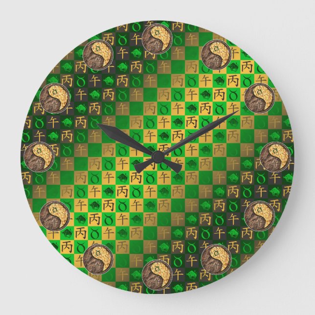 Reloj Redondo Grande Tauro & Caballo de Fuego (Anverso)