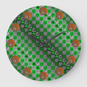 Reloj Redondo Grande Tauro y Conejo de Madera
