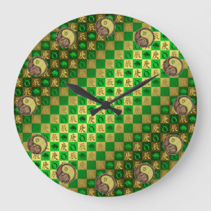 Reloj Redondo Grande Tauro y Dragón de Metal