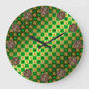 Reloj Redondo Grande Tauro y Dragón de Tierra