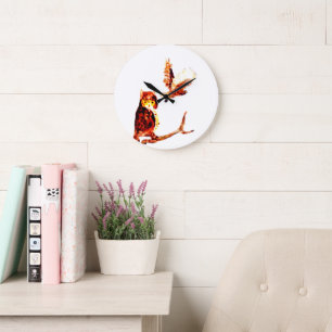 Reloj Redondo Grande Tawny Owls