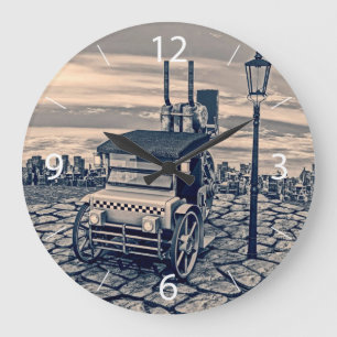 Reloj Redondo Grande Taxi-Taxi retro del vapor