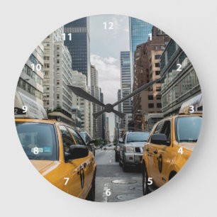 Reloj Redondo Grande Taxis amarillos de Nueva York