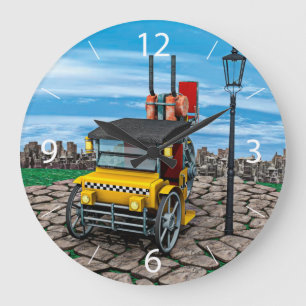 Reloj Redondo Grande Taxis de vapor Cab-Taxi
