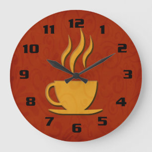 Reloj Redondo Grande Taza de café o té de cocina elegante y con estilo