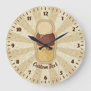 Reloj Redondo Grande Taza de helado de dos bolas reloj grande