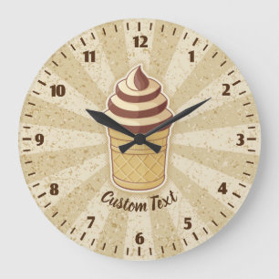 Reloj Redondo Grande Taza de helado de dos sabores