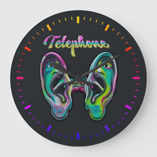 Reloj Redondo Grande Taza de Teléfono (Anverso)