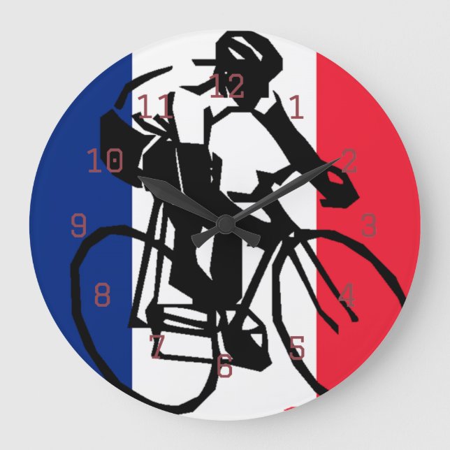 Reloj Redondo Grande tdf vive le velo custom design (Anverso)