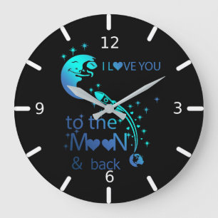 Reloj Redondo Grande Te amo a la luna y de vuelta