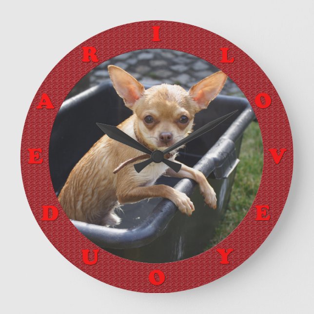 Reloj Redondo Grande te amo, querida (Anverso)