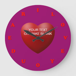 Reloj Redondo Grande te amo, querida