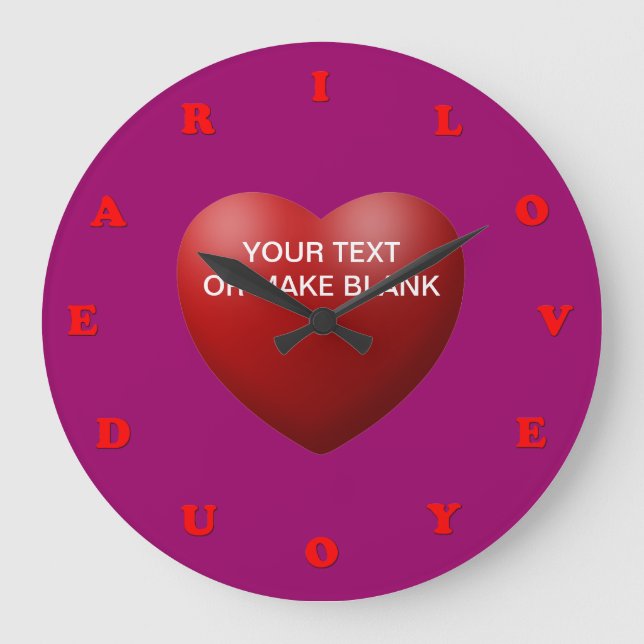 Reloj Redondo Grande te amo, querida (Anverso)