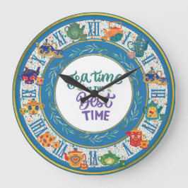 Reloj Redondo Grande Té Time Clock Tea Rooms Tea Tea Shop Teacups Teapo