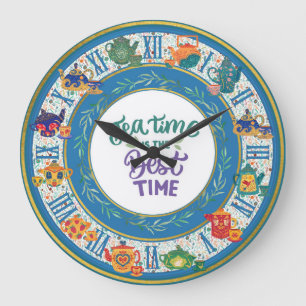 Reloj Redondo Grande Té Time Clock Tea Rooms Tea Tea Shop Teacups Teapo