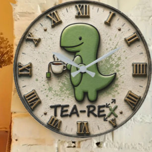 Reloj Redondo Grande Tea-Rex Dinosaur