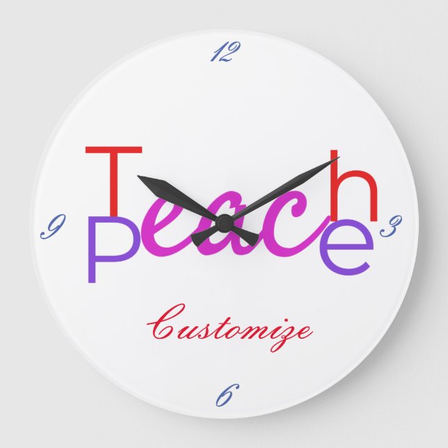 Reloj Redondo Grande Teach Peace Thunder_Cove (Anverso)