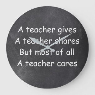 Reloj Redondo Grande Teacher Gives Shares Cares Chalkboard Gift Idea