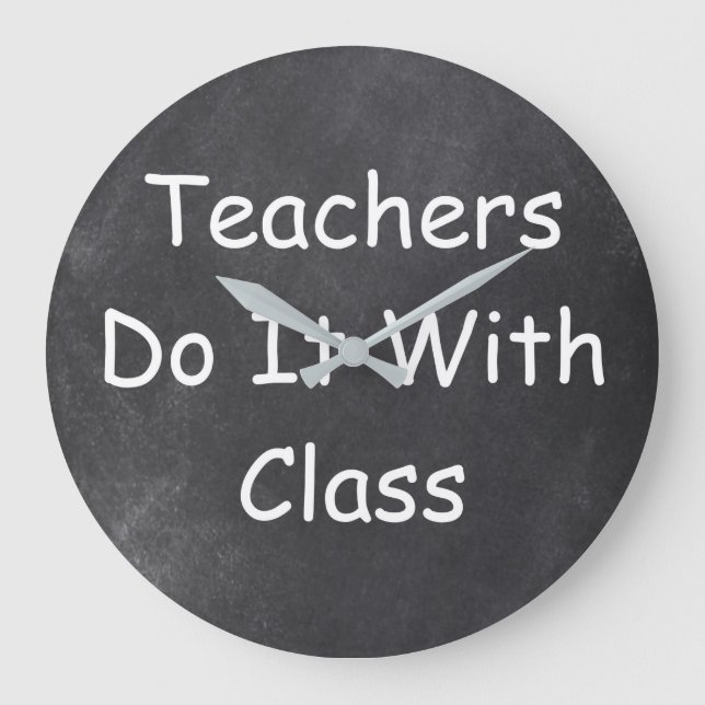 Reloj Redondo Grande Teachers Class Teacher Chalkboard Design Gift Idea (Anverso)