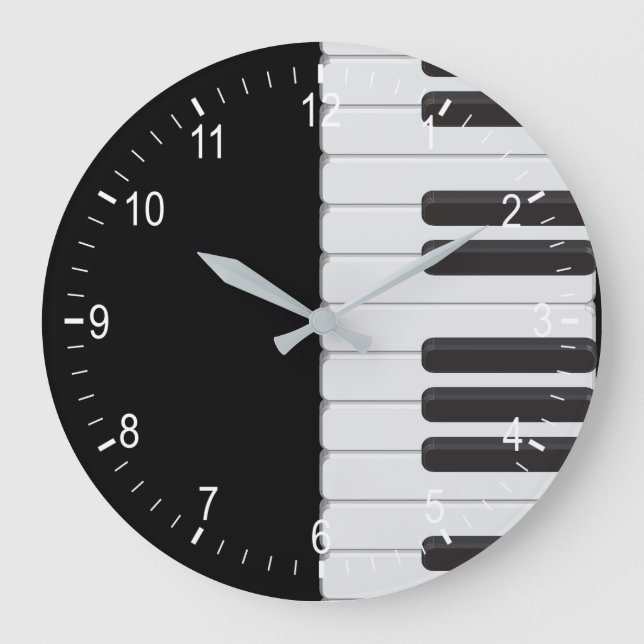 Reloj Redondo Grande Teclado de piano (Anverso)