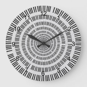 Reloj Redondo Grande Teclas de piano negro y blanco grande reloj