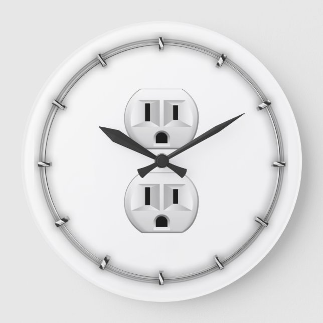 Reloj Redondo Grande Tecleo eléctrico del enchufe para modificar la (Anverso)