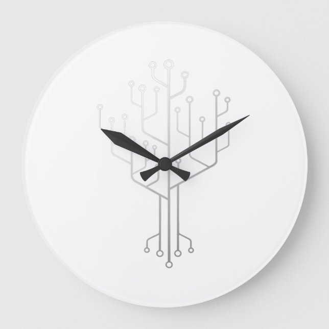 Reloj Redondo Grande Tecnología de ingeniero de códigos de programador  (Anverso)