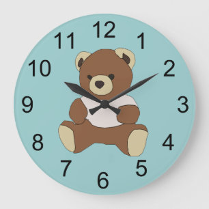 Reloj Redondo Grande Teddy Bear Animal Wall Clock