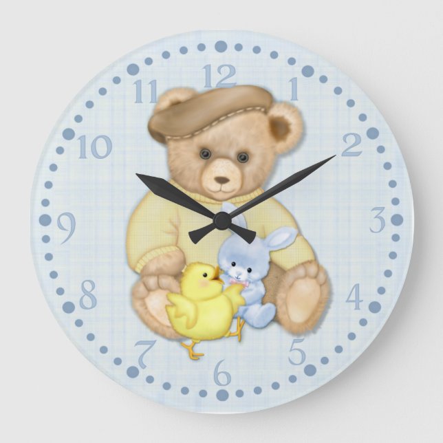 Reloj Redondo Grande Teddy Boy Easter (Anverso)