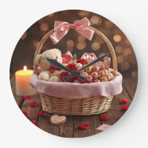 Teddy Rose Basket Romantic Valentines Decorative