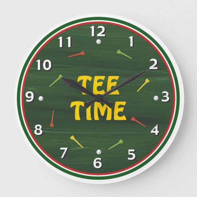 Reloj Redondo Grande Tee Time Golf Clock (Anverso)