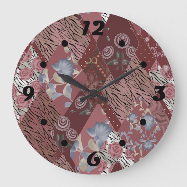 Reloj Redondo Grande Tejido de época, trapo (Anverso)