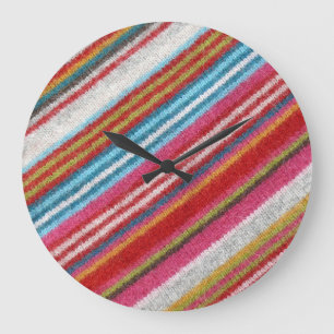 Reloj Redondo Grande Tejidos de lana rayada: acogedores, elegantes