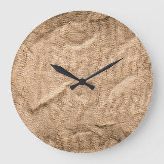 Reloj Redondo Grande Tela marrón vieja: fondo texturado.