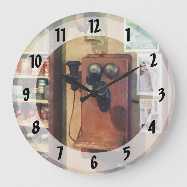 Reloj Redondo Grande Teléfono Antiguo De Moda (Anverso)