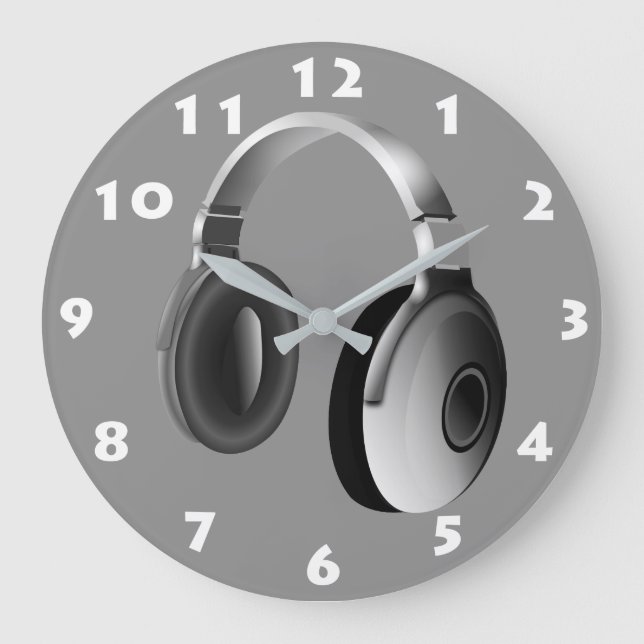 RELOJ REDONDO GRANDE TELÉFONOS DE DOCENTES NEGROS Y BLANCOS CON NÚMEROS (Anverso)