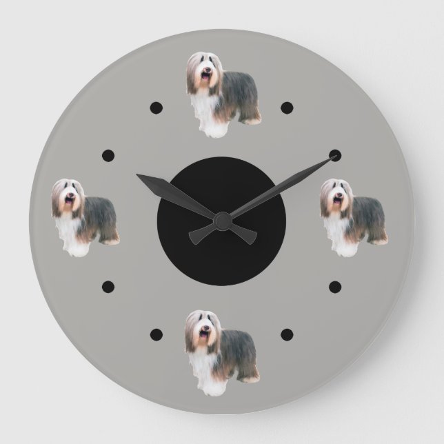 Reloj Redondo Grande Tema de Collie con barba (Anverso)